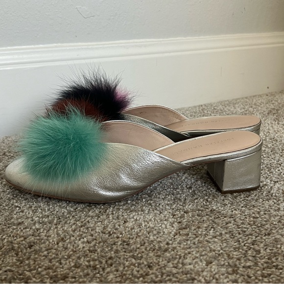 GUC Loeffler Randall Pom Pom Block Heel Mules Sz 7.5 - Picture 8 of 13